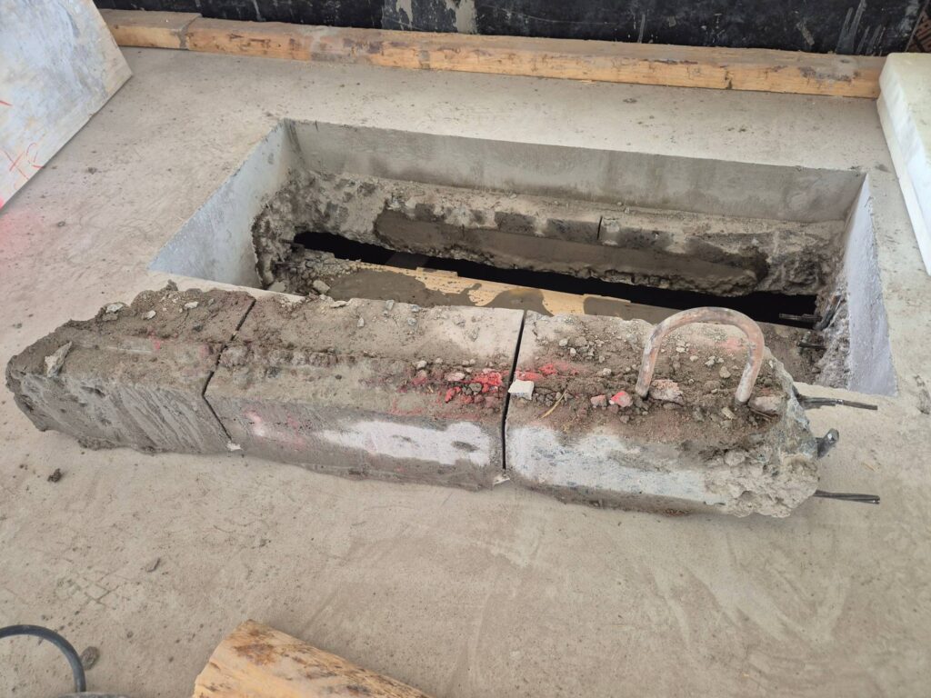 Sahattu ja irrotettu betonipalkki